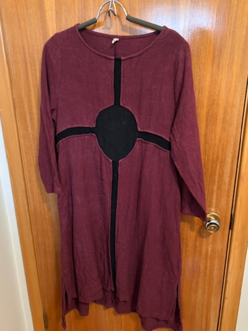 Lagenlook slub linen/cotton dress tunic (L)